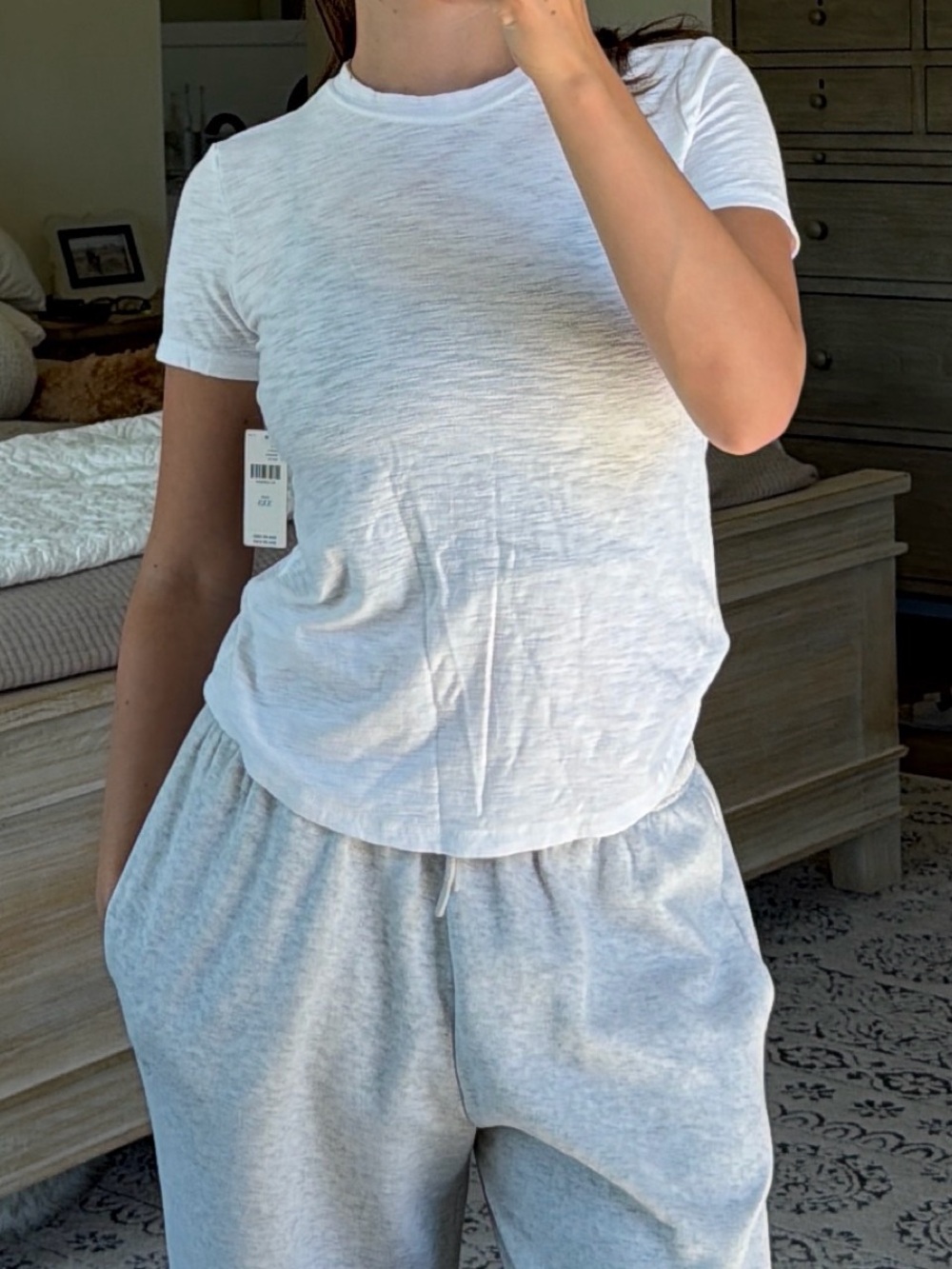 Anthropologie Classic White Crewneck Short-Sleeve Tee